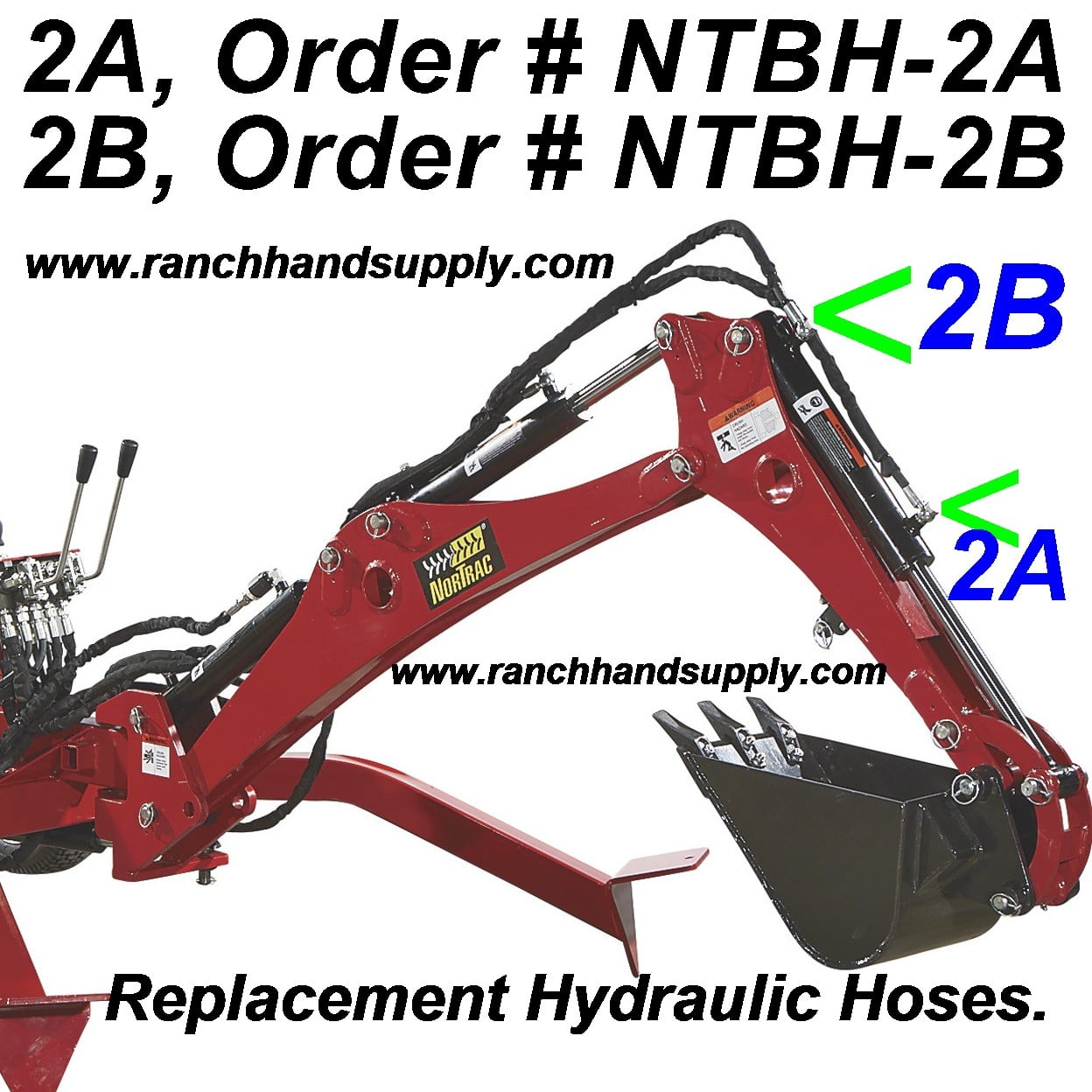 Nortrac towable Backhoe hydraulic  Hoses . Trencher . Replacement nortrac mini backhoe hoses.